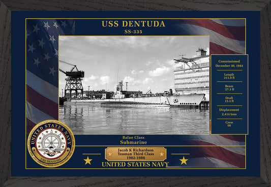 USS Dentuda SS-335 Framed Patriotic Photo