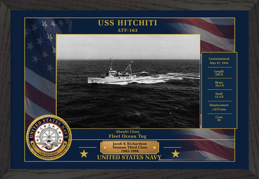 USS Hitchiti ATF-103 Framed Patriotic Photo