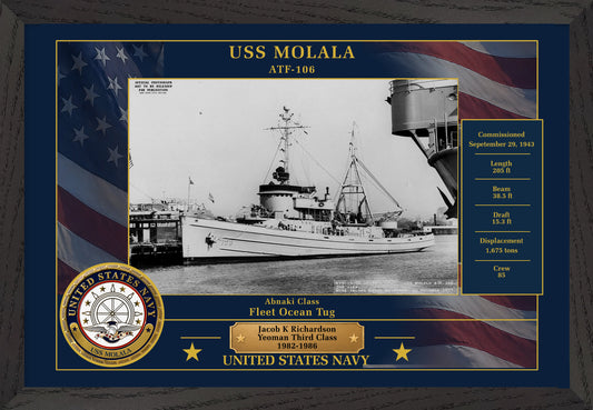 USS Molala ATF-106 Framed Patriotic Photo