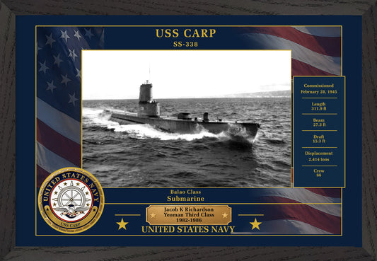 USS Carp SS-338 Framed Patriotic Photo
