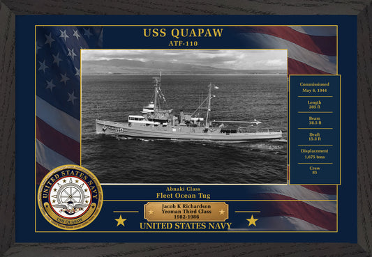 USS Quapaw ATF-110 Framed Patriotic Photo