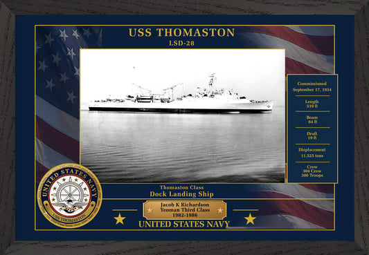 USS Thomaston LSD-28 Framed Patriotic Photo