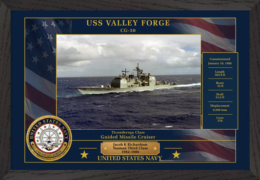 USS Valley Forge CG-50 Framed Patriotic Photo