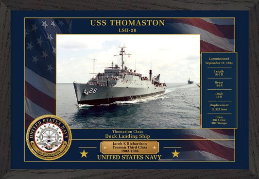USS Thomaston LSD-28 Framed Patriotic Photo
