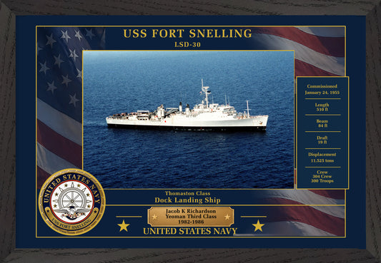 USS Fort Snelling LSD-30 Framed Patriotic Photo