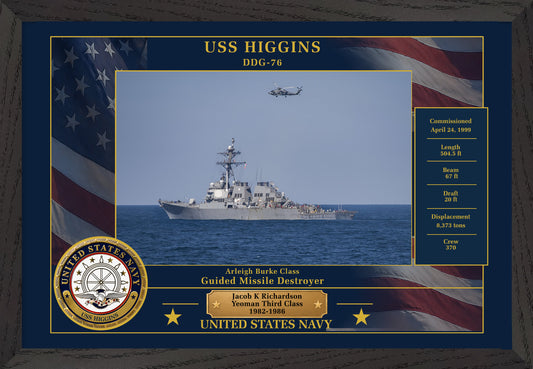 USS Higgins DDG-76 Framed Patriotic Photo