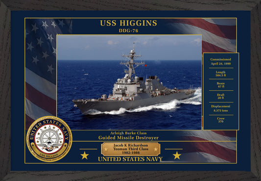 USS Higgins DDG-76 Framed Patriotic Photo