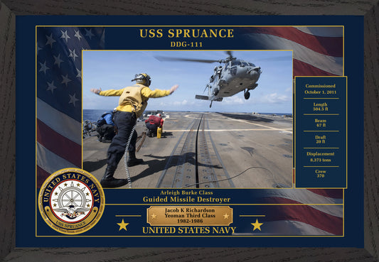 USS Spruance DDG-111 Framed Patriotic Photo