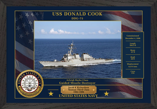USS Donald Cook DDG-75 Framed Patriotic Photo