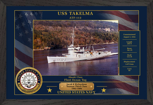 USS Takelma ATF-113 Framed Patriotic Photo