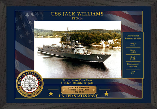 USS Jack Williams FFG-24 Framed Patriotic Photo