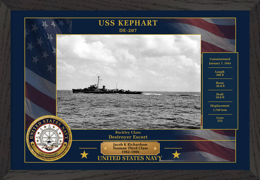 USS Kephart DE-207 Framed Patriotic Photo