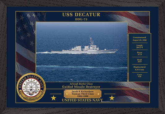 USS Decatur DDG-73 Framed Patriotic Photo