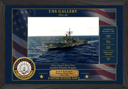 USS Gallery FFG-26 Framed Patriotic Photo