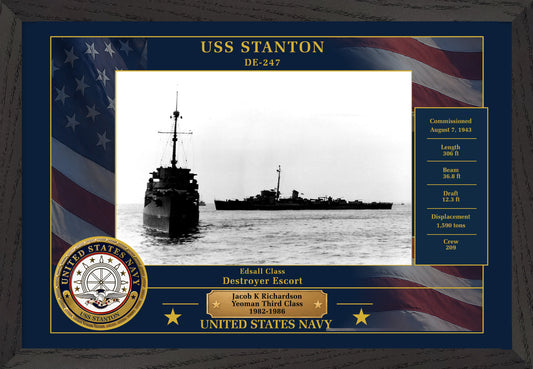 USS Stanton DE-247 Framed Patriotic Photo