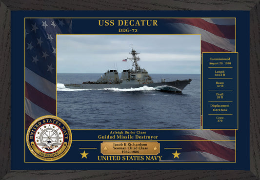 USS Decatur DDG-73 Framed Patriotic Photo