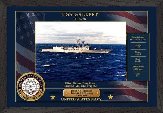 USS Gallery FFG-26 Framed Patriotic Photo