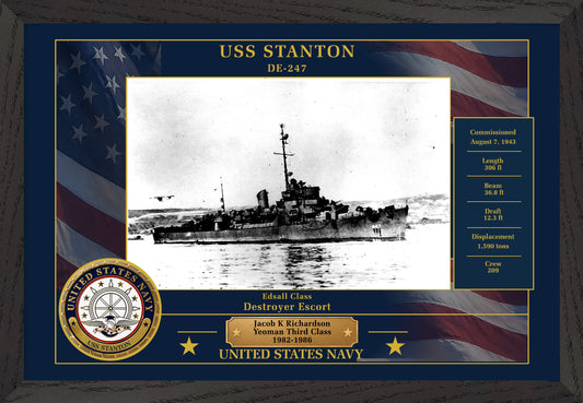 USS Stanton DE-247 Framed Patriotic Photo