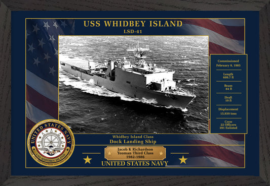 USS Whidbey Island LSD-41 Framed Patriotic Photo