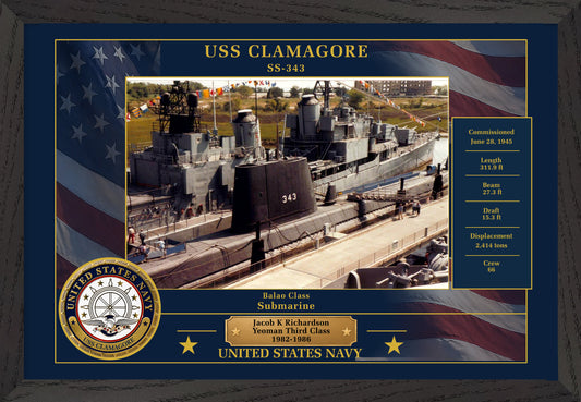 USS Clamagore SS-343 Framed Patriotic Photo