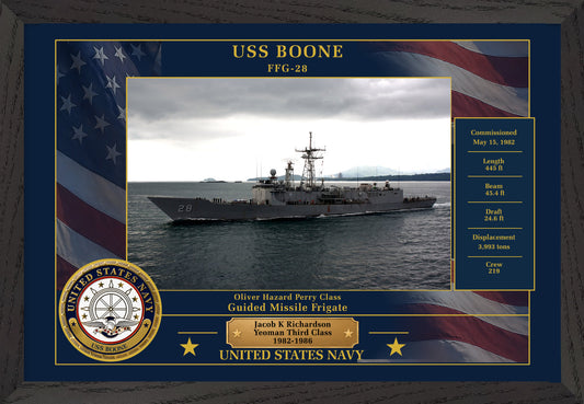 USS Boone FFG-28 Framed Patriotic Photo