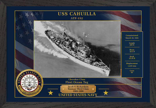 USS Cahuilla ATF-152 Framed Patriotic Photo