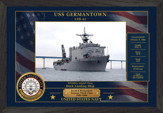 USS Germantown LSD-42 Framed Patriotic Photo