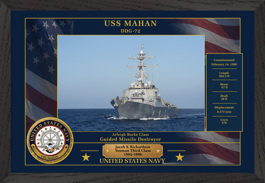 USS Mahan DDG-72 Framed Patriotic Photo
