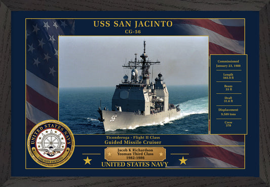 USS San Jacinto CG-56 Framed Patriotic Photo