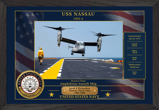 USS Nassau LHA-4 Framed Patriotic Photo