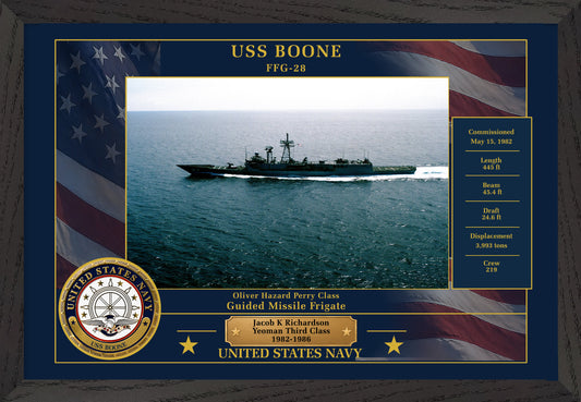 USS Boone FFG-28 Framed Patriotic Photo