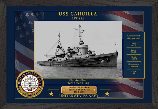 USS Cahuilla ATF-152 Framed Patriotic Photo