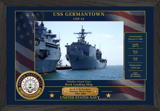 USS Germantown LSD-42 Framed Patriotic Photo
