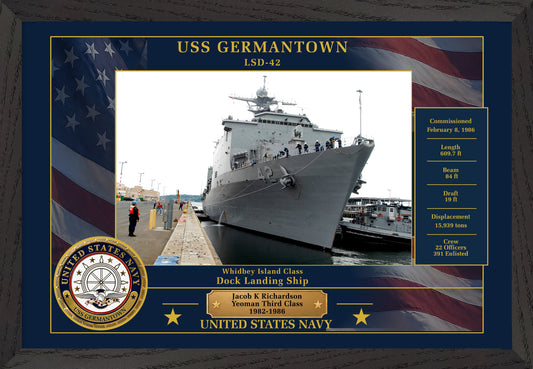 USS Germantown LSD-42 Framed Patriotic Photo