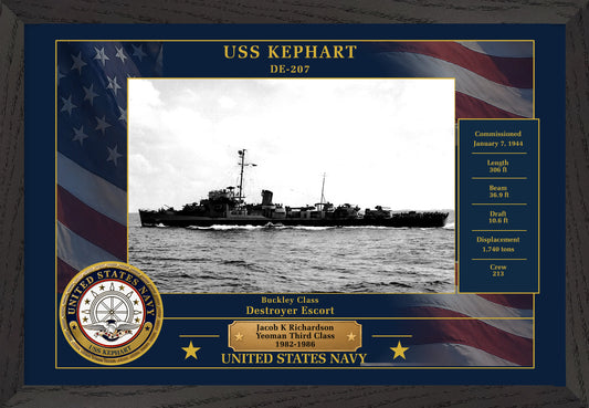 USS Kephart DE-207 Framed Patriotic Photo