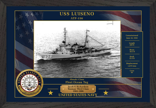USS Luiseno ATF-156 Framed Patriotic Photo