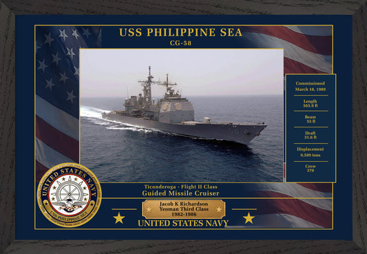 USS Philippine Sea CG-58 Framed Patriotic Photo