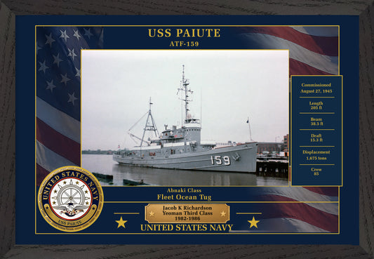 USS Paiute ATF-159 Framed Patriotic Photo