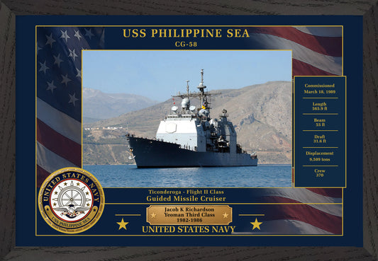 USS Philippine Sea CG-58 Framed Patriotic Photo