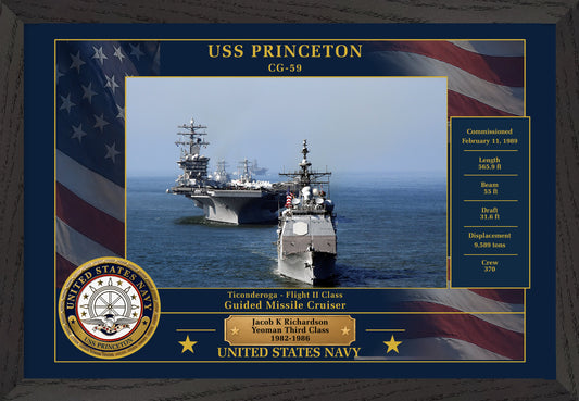 USS Princeton CG-59 Framed Patriotic Photo