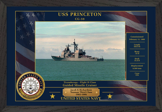USS Princeton CG-59 Framed Patriotic Photo