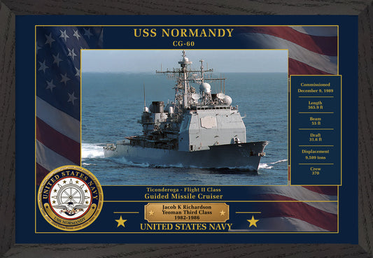 USS Normandy CG-60 Framed Patriotic Photo