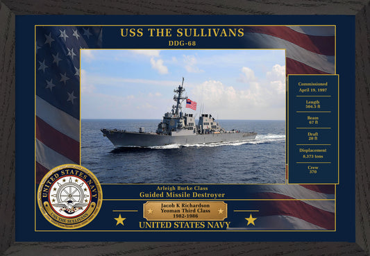 USS The Sullivans DDG-68 Framed Patriotic Photo