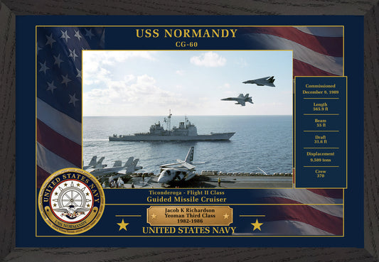 USS Normandy CG-60 Framed Patriotic Photo