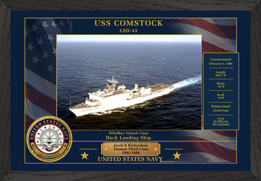 USS Comstock LSD-45 Framed Patriotic Photo