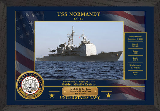 USS Normandy CG-60 Framed Patriotic Photo
