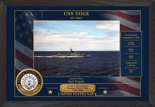 USS Voge FF-1047 Framed Patriotic Photo