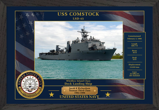 USS Comstock LSD-45 Framed Patriotic Photo