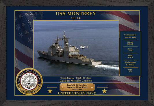 USS Monterey CG-61 Framed Patriotic Photo