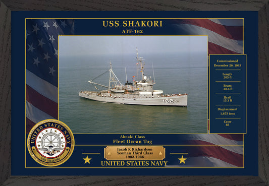 USS Shakori ATF-162 Framed Patriotic Photo